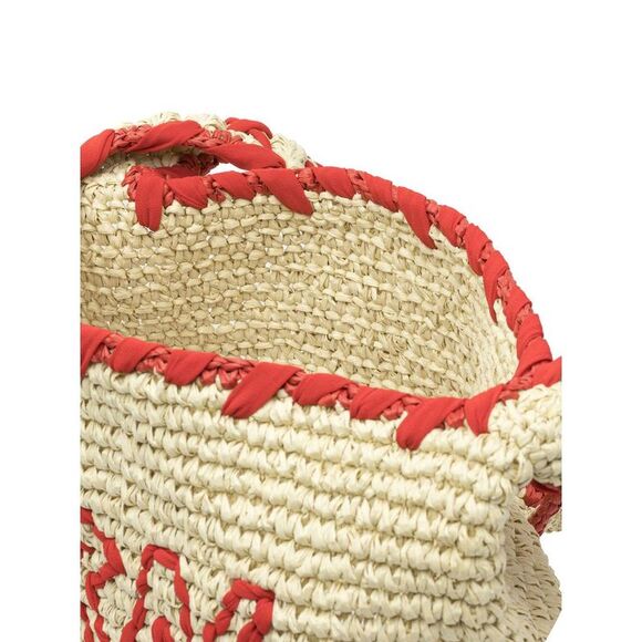 MARNI Woven Raffia Logo Tote Bag Women Beige Shoulder Bags - Picture 4 of 4